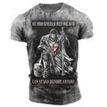 Tie Dye Mens 3D Shirt For Birthday Green Summer Men'S Tee Graphic Slogan Shirts Distressed Templar Cross Soldier Crew Neck Red Blue Brown Gray 3D Print Plus Size