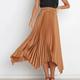 Women's Skirt Swing Long Skirt Maxi High Waist Skirts Pleated Asymmetric Hem Solid Colored Party Street Spring Summer Satin Elegant Fashion Black White Wine Dark Green