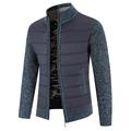 Men's Cardigan Sweater Zip Sweater Sweater Jacket Fleece Sweater Ribbed Knit Stand Collar Clothing Apparel Winter Dark Grey Black S M L