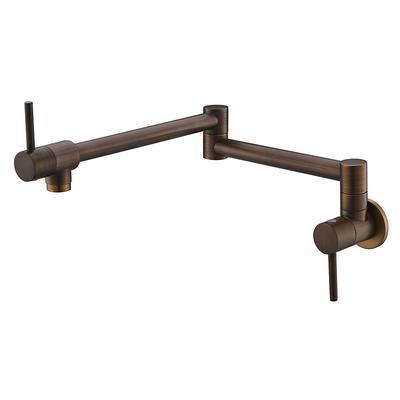 Kitchen Faucet,Wall Mounted Pot Filler Two Handles One Hole Chrome/Oil-rubbed Bronze/Nickel Brushed Foldable Pot Filler Wall Mounted Contemporary Kitchen Taps with Cold Water Only