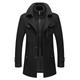 Men's Winter Coat Wool Coat Overcoat Business Casual Spring Winter Autumn Wool Windproof Warm Outerwear Clothing Apparel Active Chic Modern Solid Colored Rolled collar