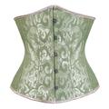 Women's Lace Up Boned Underbust Corset Jacquard Brocade Waist Training Bustier Lingerie Rococo Retro Vintage