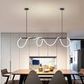 LED Pendant Light Note style Nordic Design Modern Simple American Light Luxury Bar Lighting Creative Net Red Long Living Room Restaurant Lamps