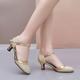 Women's Ballroom Shoes Modern Shoes Party Evening Outdoor Ballroom Dance Waltz Heel Glitter Cuban Heel Closed Toe Ankle Strap Black Bronze Silver