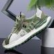 Men's Sneakers Sporty Look Dad Shoes Sporty Casual Outdoor Daily PU Cloth Breathable Comfortable Slip Resistant Lace-up White Green Grey Color Block Summer