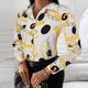 Women's Shirt Blouse Chains Print Casual Button Print Black Long Sleeve Fashion Shirt Collar Spring Fall