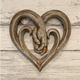 Heart Holding Hands Wall Decor Wooden Sculpture Wall Art Handshake Craft Statue for Home Office Garden Decoration- Forever Love