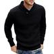 Men's Sweater Cardigan Pullover Sweater Jumper Knit Button Knitted Solid Color Shirt Collar Stylish Vintage Style Casual Daily Wear Clothing Apparel Fall Winter Black White S M L