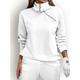 Women's Golf Pullover Sweatshirt White Long Sleeve Thermal Warm Top Ladies Golf Attire Clothes Outfits Wear Apparel