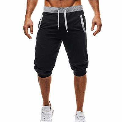 Men's Sweat Shorts Running Shorts Capri Pants Patchwork Drawstring Plain Daily Holiday Going out Streetwear Basic Black Light Grey Micro-elastic