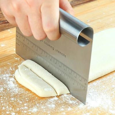 Stainless Steel Pastry Spatulas Cutter With Scale Pizza Dough Scraper Fondant Cake Decoration Tools Baking Kitchen Accessories