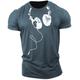 Blue Round Neck T shirt Tee Graphic Tee Casual Style Classic Style Graphic Prints Crew Neck Clothing Apparel Headphones Outdoor Street Short Sleeve Print Fashion