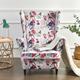Wing Chair Slipcover Spandex Fabric Sofa Covers Wingback Armchair with a Seat Cushion Cover FloralPattern Furniture Protector for Living Room