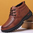 Men's Boots Winter Boots Comfort Shoes Fleece lined Business Casual Office Career PU Warm Slip Resistant Booties / Ankle Boots Lace-up Black Brown Fall Winter