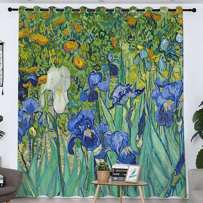 Vincent van Gogh Curtain Panels Grommet/Eyelet Curtain Drapes For Living Room Bedroom, Farmhouse Curtain for Kitchen Door Window Treatments Room Darkening