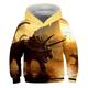 Kids Toddler Boys' Hoodie Sweatshirt Pullover Long Sleeve Dinosaur 3D Print Graphic Color Block Unisex Blue Yellow Army Green Children Tops Active Streetwear 3-12 Years