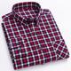 Men's Shirt Dress Shirt Button Down Shirt Dark Red Red Navy Blue Long Sleeve Plaid Lapel Spring Fall Office Career Wedding Party Clothing Apparel Front Pocket