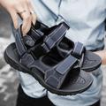 Men's Sandals Leather Sandals Sporty Sandals Outdoor Hiking Sandals Sports Sandals Sporty Casual Beach Outdoor Beach Synthetics Breathable Buckle Black Blue Brown Summer Spring