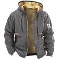 Men's Hoodie Full Zip Hoodie Sweat Jacket Blue Brown Gray Hooded Graphic Letter Sports Outdoor Sports Streetwear Hot Stamping Fleece Basic Casual Thin fleece Winter Clothing Apparel Hoodies