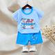 2 Pieces Toddler Boys T-shirt Shorts Outfit Animal Cartoon Letter Short Sleeve Set Outdoor Neutral Daily Basic Summer Spring 3-7 Years Short set 30-RABBIT rabbit. Short set 35-Happy Niu Niu Short