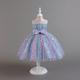 Girls' Rainbow Sequin Star Tutu Dress All-Season, Cotton-Lined, Galaxy Patterned, With Bow Belt Contrast Sequin Details Comfortable Durable For Wedding Guest