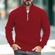 Men's Knitwear Pullover Knit Regular Half Zip Slim Fit Plain Stand Collar Basic Modern Contemporary Work Daily Wear Clothing Apparel Winter Autumn Wine Black M L XL