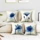 Vintage Floral Double Side Cushion Cover 4PC Soft Decorative Square Throw Pillow Cover Cushion Case Pillowcase for Bedroom Livingroom Superior Quality Machine Washable Indoor Cushion for Sofa Couch Bed Chair