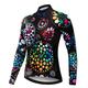 21Grams Women's Cycling Jersey Fleece Jacket Long Sleeve Winter Bike Top with 3 Rear Pockets Mountain Bike MTB Road Bike Cycling Thermal Warm Breathable Moisture Wicking Reflective Strips Black Polka