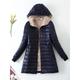 Women's Parka Quilted Coat Fleece Lined Sherpa Jacket Fall Long Coat Winter Puffer Jacket Windproof Warm Heated Coat Stylish Casual Jacket Long Sleeve Plain Full Zip Black