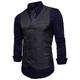 Men's Vest Waistcoat Wedding Work Street Business Business Elegant Fall Pocket Polyester Breathable Solid Color Double Breasted V Neck Regular Fit Black White Wine Navy Blue Vest