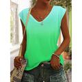 Women's Tank Top Color Gradient Casual Print Pink Sleeveless Basic Neon Bright V Neck