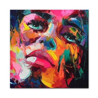 Large Size Original Oil Painting 100% Handmade Hand Painted Wall Art On Canvas Colorful Beauty Woman Face Abstract Modern Home Decoration Decor Rolled Canvas No Frame Unstretched