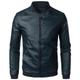 Men's Hiking Lightweight Jacket Faux Leather Jacket Spring Fall Biker Jacket Coat Top PU Motorcycle Jackets Loose Streetwear Outerwear