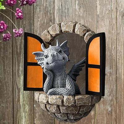 Stand Alone Cute Little Dragon Statue Statue Garden Decoration, Resin Craft Statue, Yard And Garden Decoration