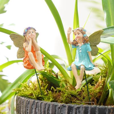 2pcs Butterfly Fairy Flower Pot Decorative Landscape Decorative Accessories