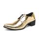 Men's Oxfords Derby Shoes Dress Shoes Height Increasing Shoes Metallic Shoes Casual British Wedding Party Evening Patent Leather Height Increasing Lace-up Black Blue Gold Spring Fall