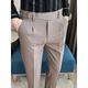 Men's Dress Pants Trousers Pleated Pants Suit Pants Gurkha Pants Pocket Straight Leg High Rise Plain Comfort Breathable Business Casual Vintage Elegant Black Khaki High Waist
