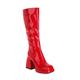 Women's Boots Costume Shoes Go Go Boots Costume Boots Party Daily Solid Colored Mid Calf Boots Winter Chunky Heel Round Toe Elegant Fashion PU Zipper Black White Red