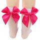 Kids Girls' Socks White fishnet stockings / pink knot Black fishnet stockings / rose red knot White fishnet stockings / purple knot Solid Color Hole Summer Spring Cute School 1-12 Years