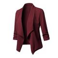 Women's Casual Jacket Work Street Daily Fall Winter Coat Regular Fit Warm Breathable Comtemporary Stylish Casual Jacket Long Sleeve Plain Slim Fit Black White Wine