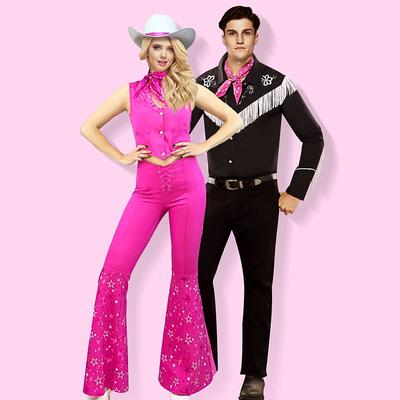 Couples Cowboy Doll Halloween Group Couples Costumes Men's Women's Movie Cosplay Cosplay Costume Party Black Costume Halloween Carnival Masquerade