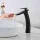 Waterfall Bathroom Sink Faucet with Supply Hose,Single Handle Single Hole Vessel Lavatory Faucet,Slanted Body Basin Mixer Tap Tall Body Commercial