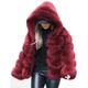 Women's Faux Fur Coat Regular Oversized Coat Sapphire Black Wine Dark Green khaki Party Party Fall Hoodie Regular Fit S M L XL XXL 3XL / Daily