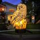 Outdoor Garden Lights LED Owl Pathway Lights Resin Waterproof Decorations Path Lawn Lamp LED Landscape Lamp for Garden Patio Aisle Decoration LED Solar Garden Light