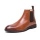 Men's Boots Casual Shoes Chelsea Boots Walking Vintage British Office Career Party Evening Microfiber Warm Mid-Calf Boots Black Brown Color Block Fall Winter