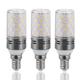 12W E14 E27 Led Candlestick Bulb AC85-265V Silver LED Corn Bulb Two-color Temperature Corn Lamp Equivalent to the Traditional 100 Watt 1400lm Led Chandelier Bulb