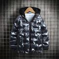 Kids Boys Hoodie Jacket Outerwear Kids Puffer Jacket Solid Color Long Sleeve Zipper Coat Outdoor Cool Daily Black Blue Grey Spring Fall 7-13 Years