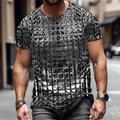 Men's T shirt Tee Graphic Geometric Metallic Shirt Crew Neck Clothing Apparel 3D Print Outdoor Daily Short Sleeve Print Fashion Designer Vintage