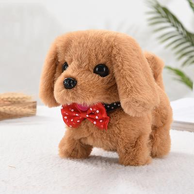 Simulated Electric Dog Plush Electric Dog Can Walk Bark Nod And Wag Its Tail Children's Toy Dog Stall