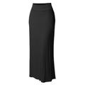 Women's Skirt Pencil Work Skirts Long Skirt Maxi Skirts Solid Colored Office / Career Holiday Summer Polyester Streetwear Basic Black White Red